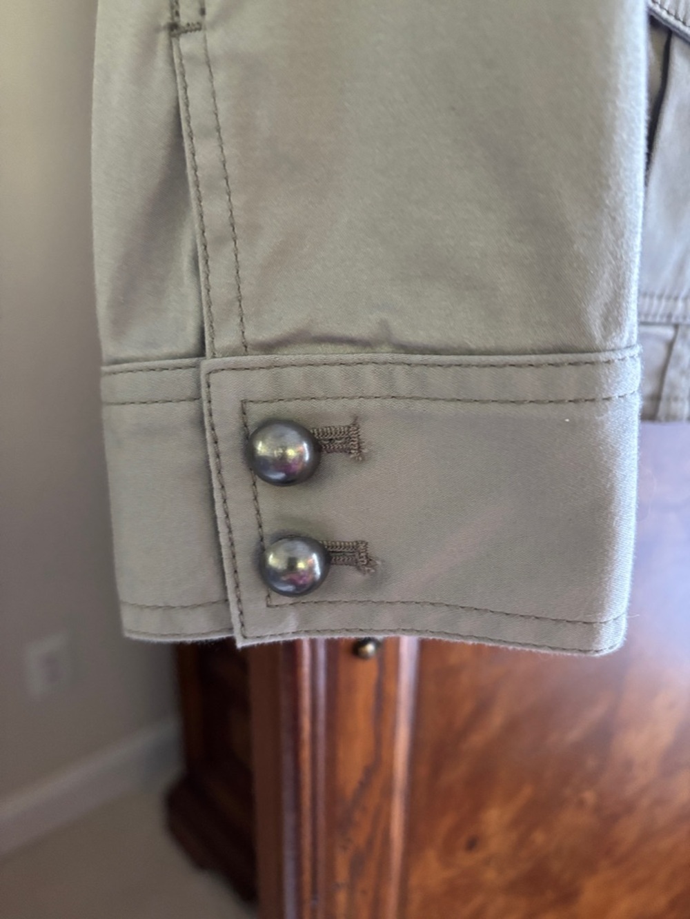 White House Black Market Cropped Military Jacket Mercury 14P NWT - Picture 4 of 5